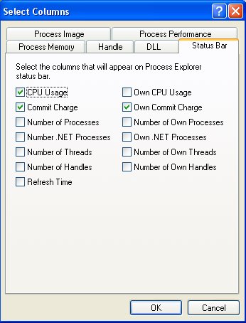 Process Explorer Select Columns Status Bar.jpg
